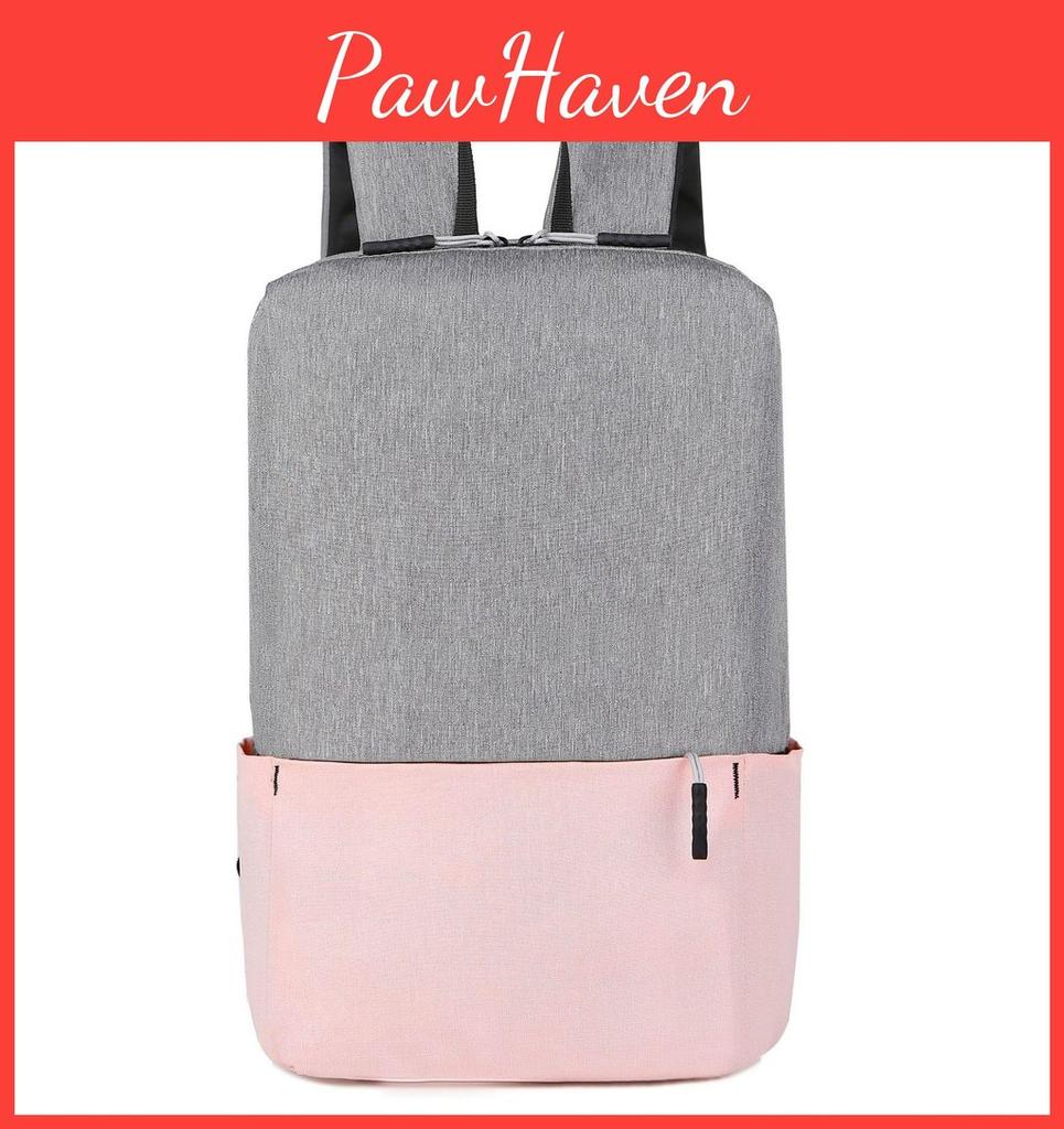 Outdoor Color Blocking Schoolbag Zipper Backpack Portable Bicycle Commuter Bag