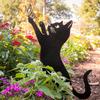 Cute Cat Decorative Garden Silhouette Stake, Family Theme Design, Outdoor Animal Statue Suitable for Garden Lawns