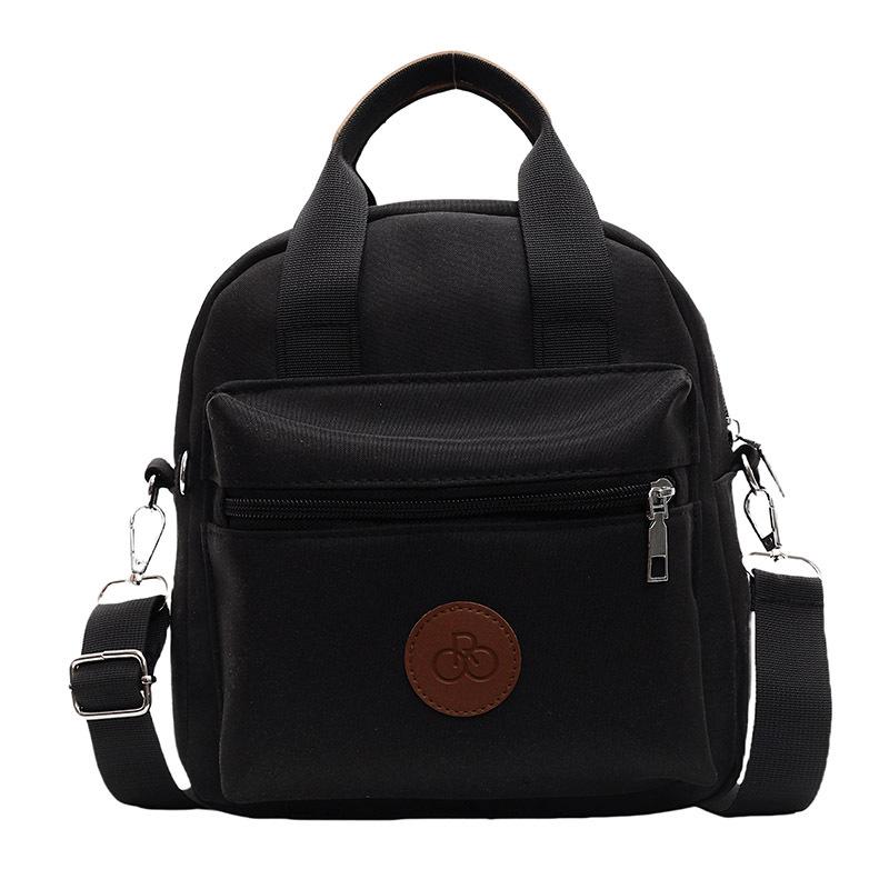 

New three-dimensional casual small square bag large-capacity fashionable shoulder bag solid color retro multi-pocket messenger bag One size чёрный