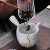 Hand painted teapot single pot hand with handle anti scalding side handle teapots fat white Kung Fu tea set small tea pot