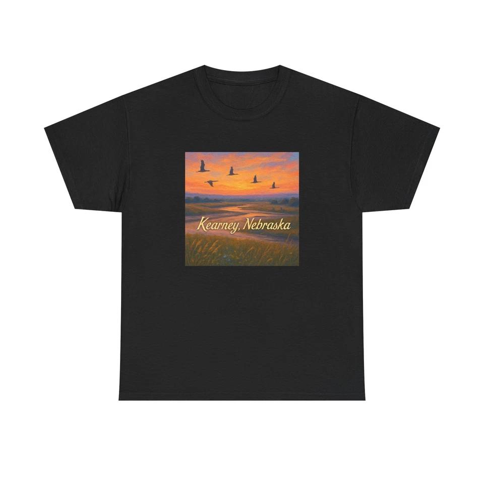 

Unisex Adult T Shirt Kearney Nebraska Platte River Sunset M