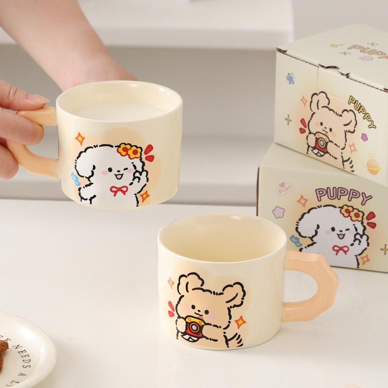 Cute Photo Puppy Ceramic Mug Home Office Breakfast Milk Cup Couple Coffee Cup Souvenir