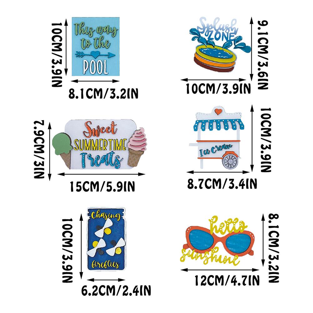 Summer Tiered Tray Decor Set Farmhouse Wood Tiered Tray Decor Items Summer Theme Mini Wooden Signs Home Kitchen