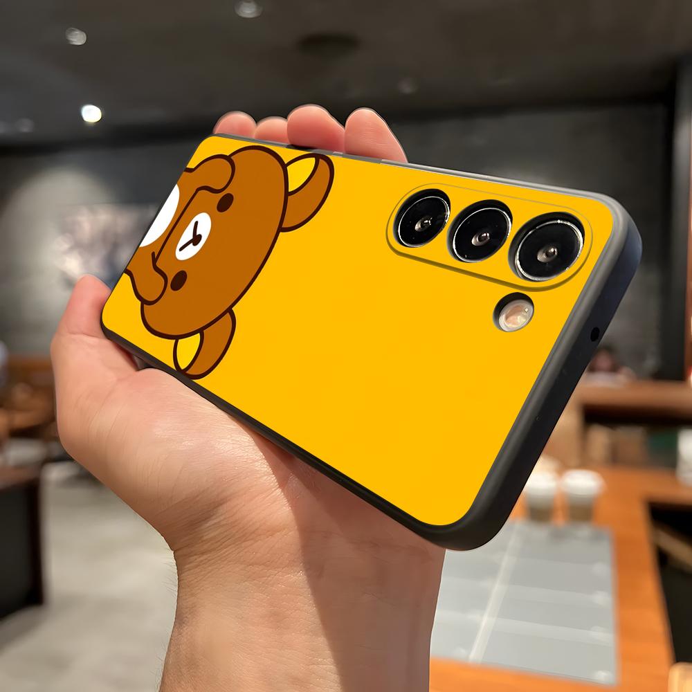 Cute R-RilakkumaS Phone Case For Samsung A56 A36 A26 A16 A15 A25 A35 A55 A14 A34 A24 A54 Black Soft Shell