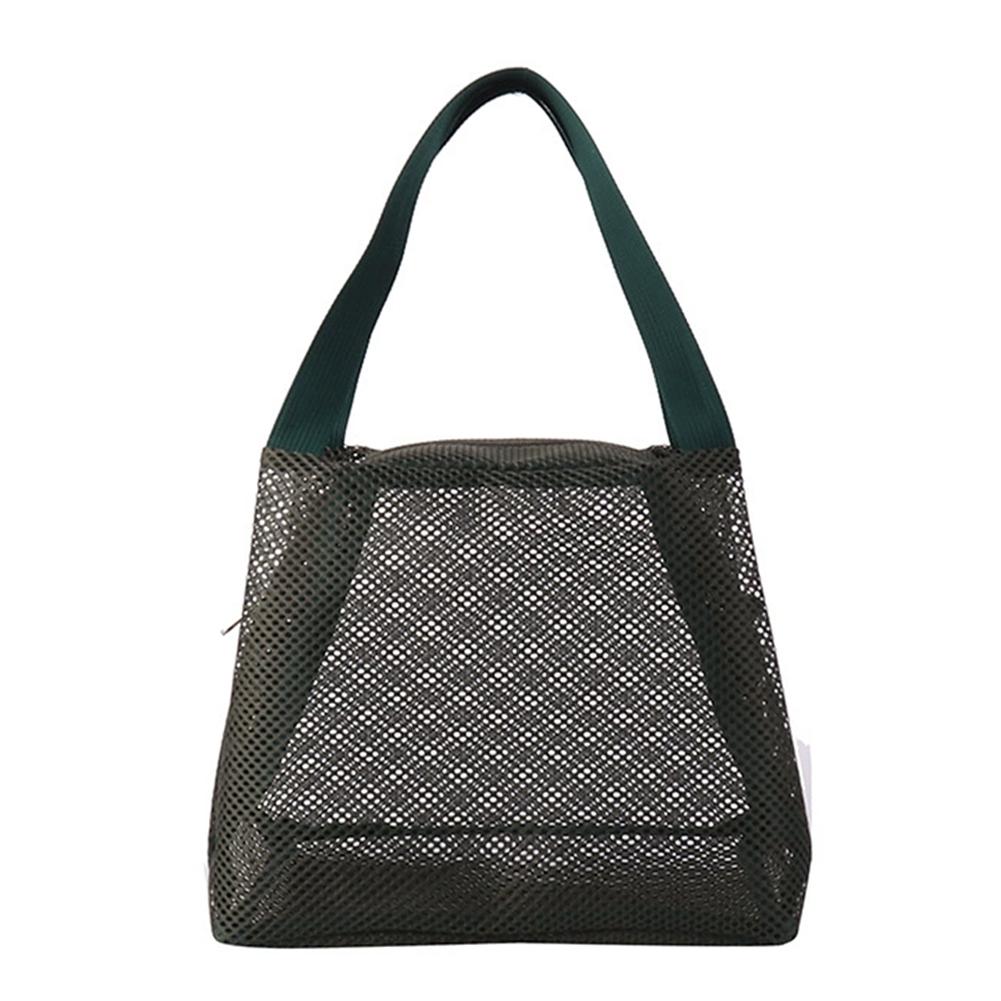 Casual and Simple handbag Mesh Travel Toiletry Bag Portable Beach Bag With Zipper Outdoor Wash Bag Makeup Shower Tools Organizer