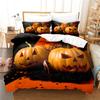 Halloween Duvet Cover Set Pumpkin Lantern Pattern Comforter Cover King Queen Size for Kids Boys Girls Gift Polyester Bedding Set