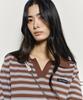 Nigaennikol Multi Stripe V-Neck Collar Knit_Brown
