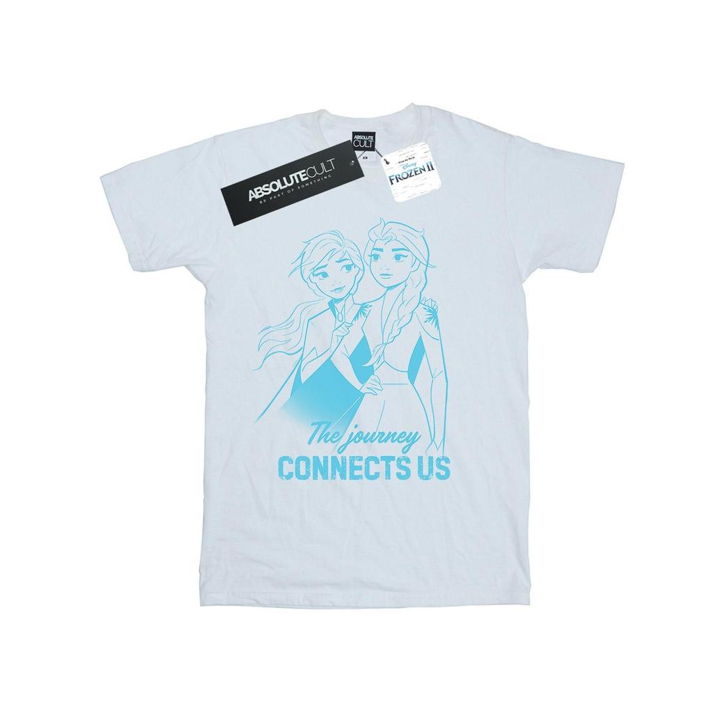 Disney Mens Frozen 2 Elsa and Anna The Journey Connects Us T-Shirt