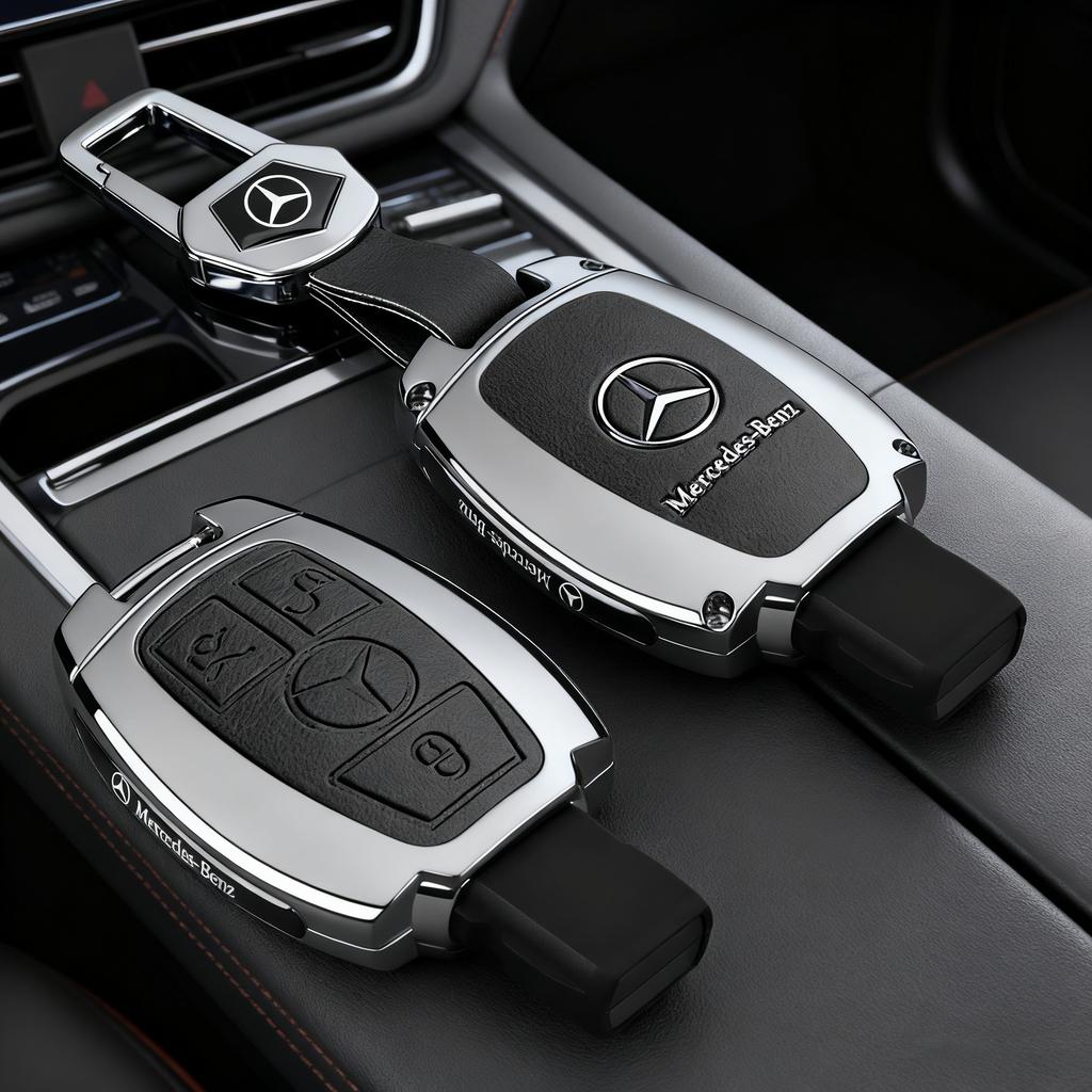 Leather Car Key Case Cover Holder Protector For Mercedes Benz A B C E Class GLS GLA GLK GLC CLS CLA AMG W204 W205 W212 W463 W176