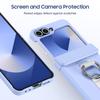 Samsung Galaxy Z Flip7 Case with Middle Axis Finger Ring, Card Holder, and Anti-Fall Protection, Compatible with Z Flip6