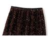 Autumn 2023 Women's Bodycon Sequin Midi Skirt with Back Slit (D8035)