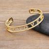 Nidin Romantic Love Letters Gold Color Bangle AAA Zircon Fashion Alphabet Charms Open Adjustable Jewelry Women Anniversary Gift