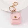 Amazon Change Bag Mini Small Storage Bag PU Leather Solid Color Square Bag Keychain Accessories Car Pendant
