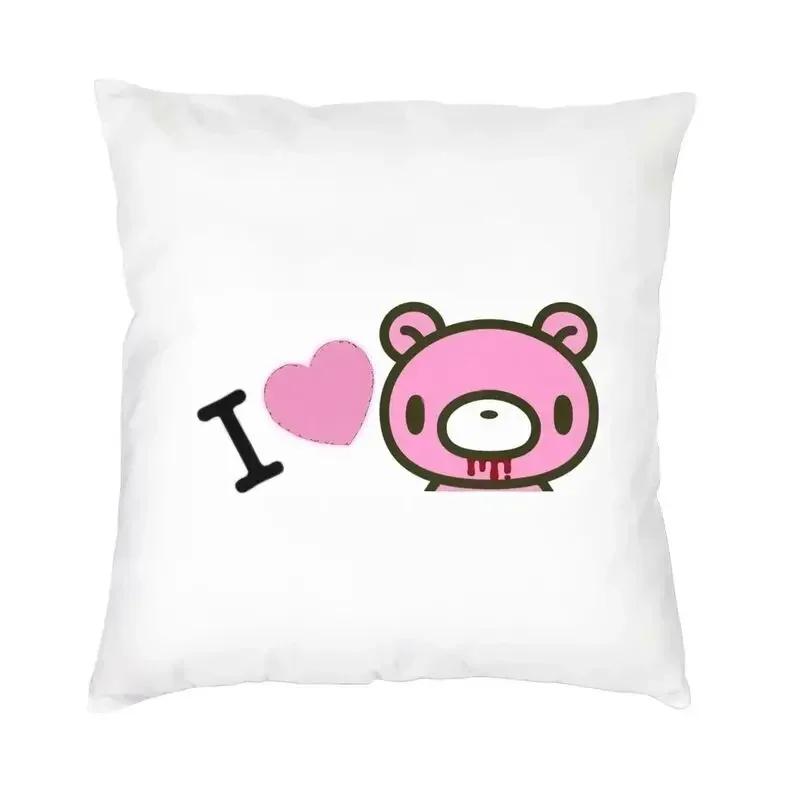 Cartoon Gloomy Bear Square Throw Pillow Cover Decoration D Two Side Printing Cushion Cover for Living Room