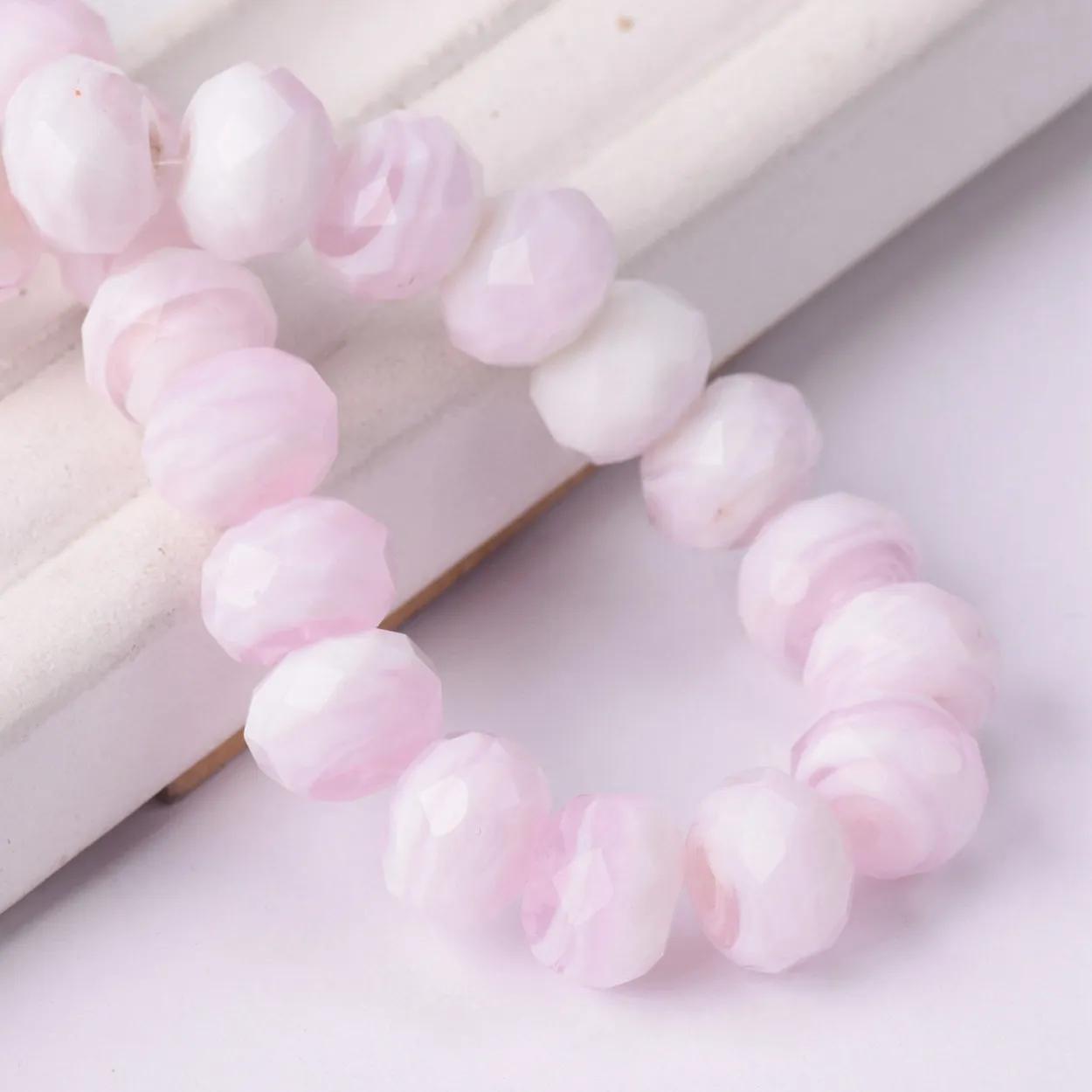 

10 шт. 12x8 мм рондель граненый непрозрачный лэмпворк стекло свободные разделительные бусины для изготовления ювелирных изделий DIY поделки фурнитура 12x8mm-10pcs