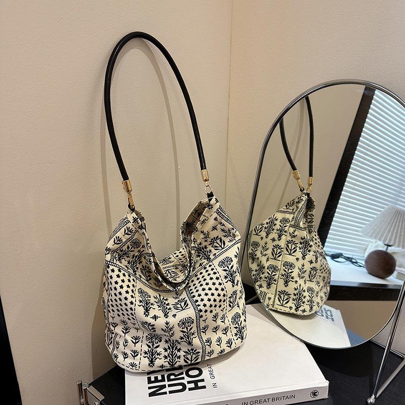 Tooxika New Large Capacity Floral Fabric Handbag New Chinese Style All-match Simple Fashion Small Fresh Shoulder Bag