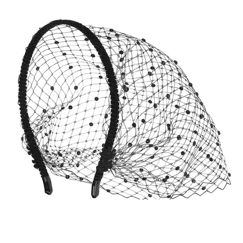 

Decorative Meshes Fascinator Hairband Wedding Sparkling Veils Headbands for Teas Parties and Dances 1 чёрный