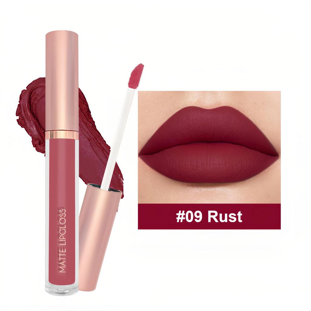 Sexy and Long-lasting Matte Liquid Lipstick Long Lasting Non Transfer Nude & Dark Shades 12 Colors Waterproof Lip Gloss Women's Beauty