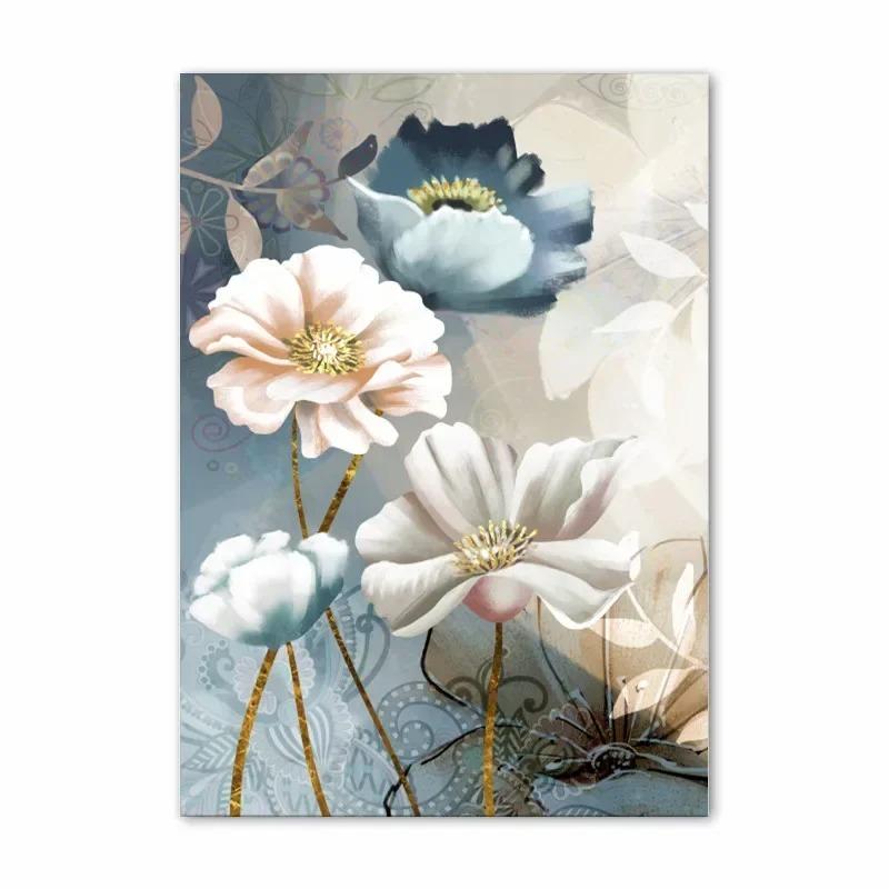

Скандинавское абстрактное настенное искусство Цветочная поэзия Стереоскопическая печать постеров на холсте HD Главная Спальня Гостиная Украшения 20x30cm