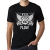 Men’s Vintage Tee Shirt Graphic T Shirt Feel The Flow Deep Black White Text
