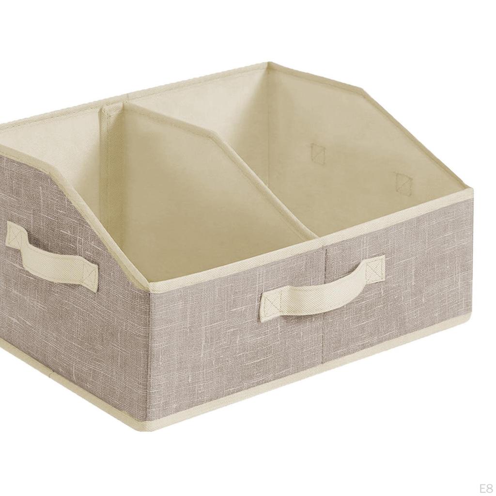 2 Collapsible Storage Bins, Essential for Closet Organization, Space Saving Divided Basket