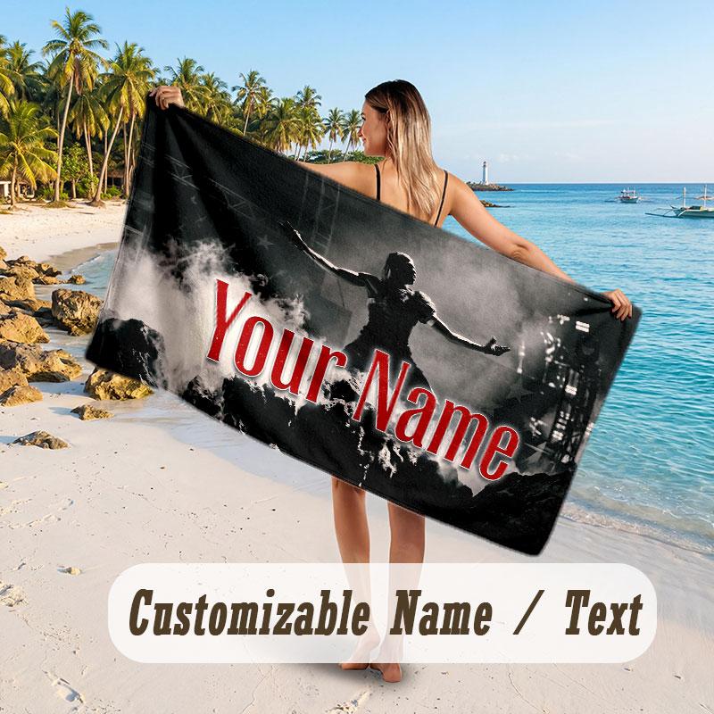 Custom Name Large Beach Towel,Travis Scott Quick Absorbent Towel For Outdoor Travel Poolside