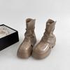 2025 Scarpe Nuove da Donna Stivaletti alla Caviglia di Lusso da Donna Punta Rotonda Stivali con Tacco Grosso Stivaletti alla Caviglia con Cerniera Scarpe con Tacco a Zeppa da Donna