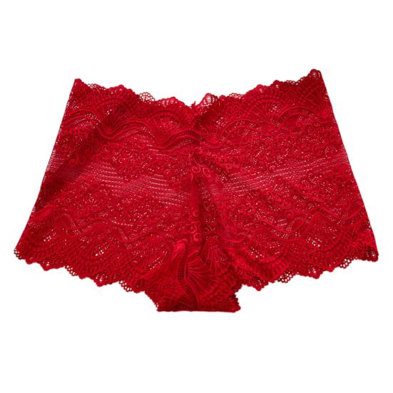 Women's Plus Size Sheer Underwear Invisible Seamless Hipster Lace Boyshorts Panties Sexy High Waisted