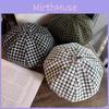 Clashing Color Grid Artistic Vintage Beret Hat Geometric Elements Spring Women