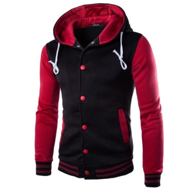 Spring Autumn Men's Hoodies Jacket Boy Baseball Hoodies Coat Fashion Streetwear Slim Jacket
