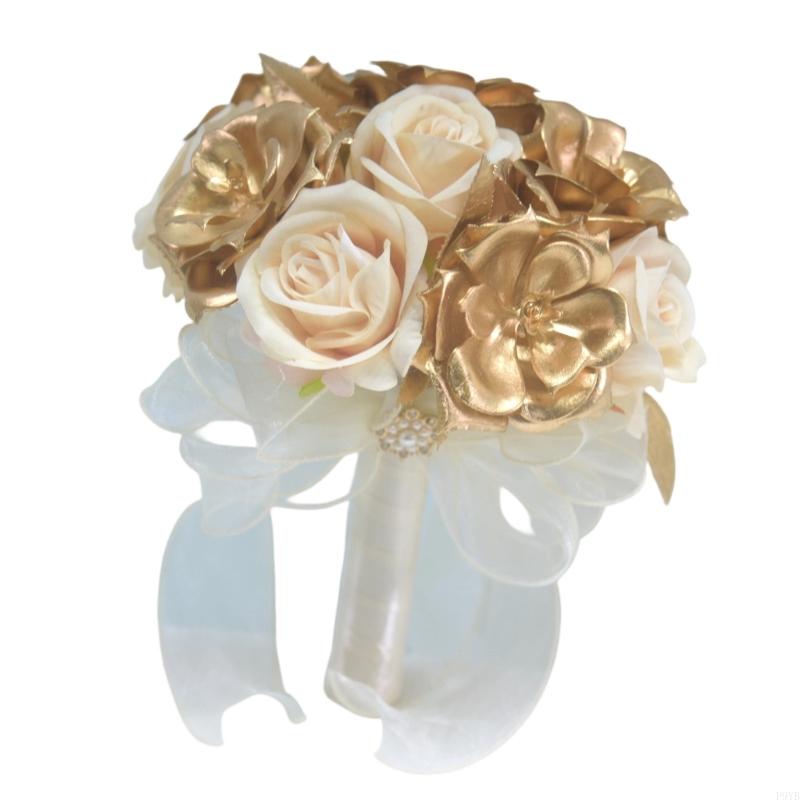 Wedding Portrait Flowers 23 x 18 Artificial Hand Flowers with Ribbon Handle for Ceremony and Styling Scenes