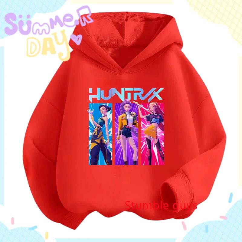 

2025 Новая детская толстовка K-pop Devil Hunter на осень, зиму, Рождество, теплая, мягкая, с мультяшным принтом, удобная толстовка для девочек 100