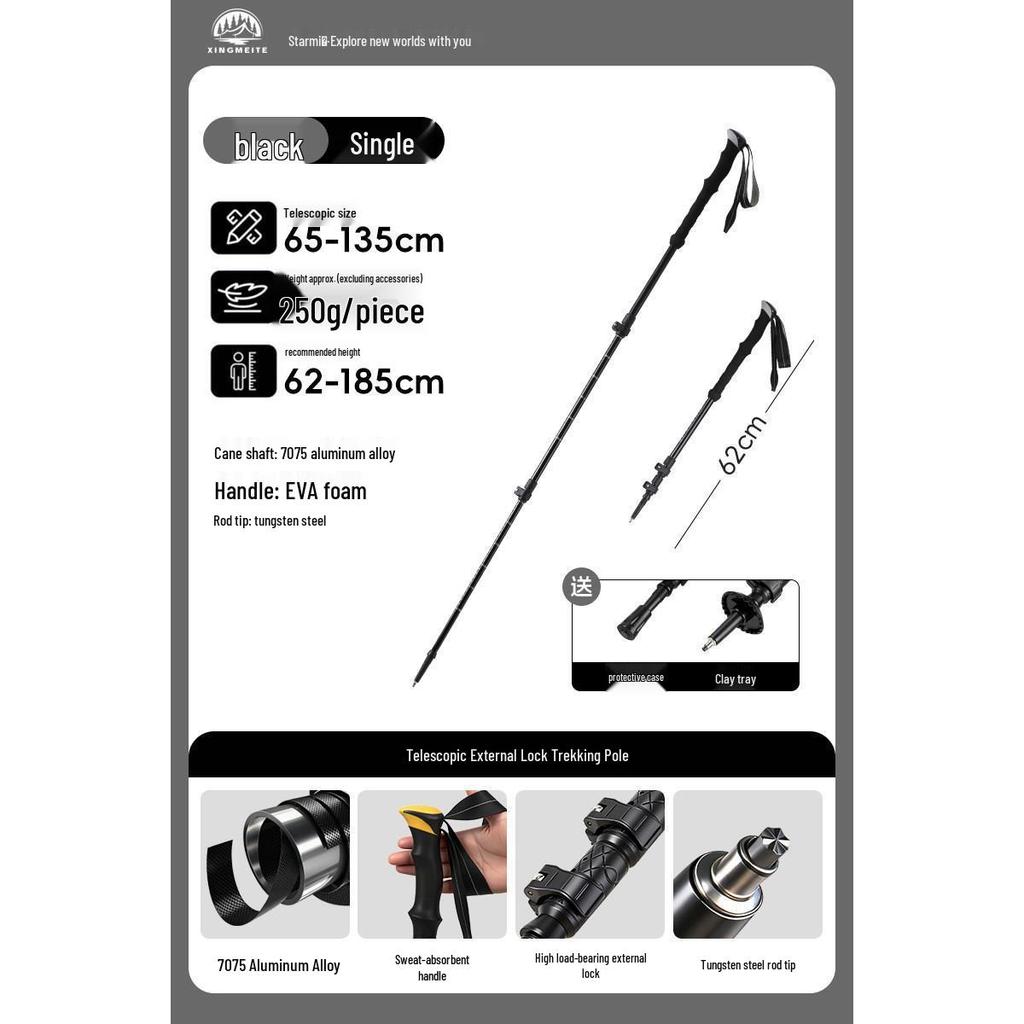 Kids' Folding Trekking Poles: Aluminum, Non-slip, Shock-Absorbing Design for Outdoor Hiking