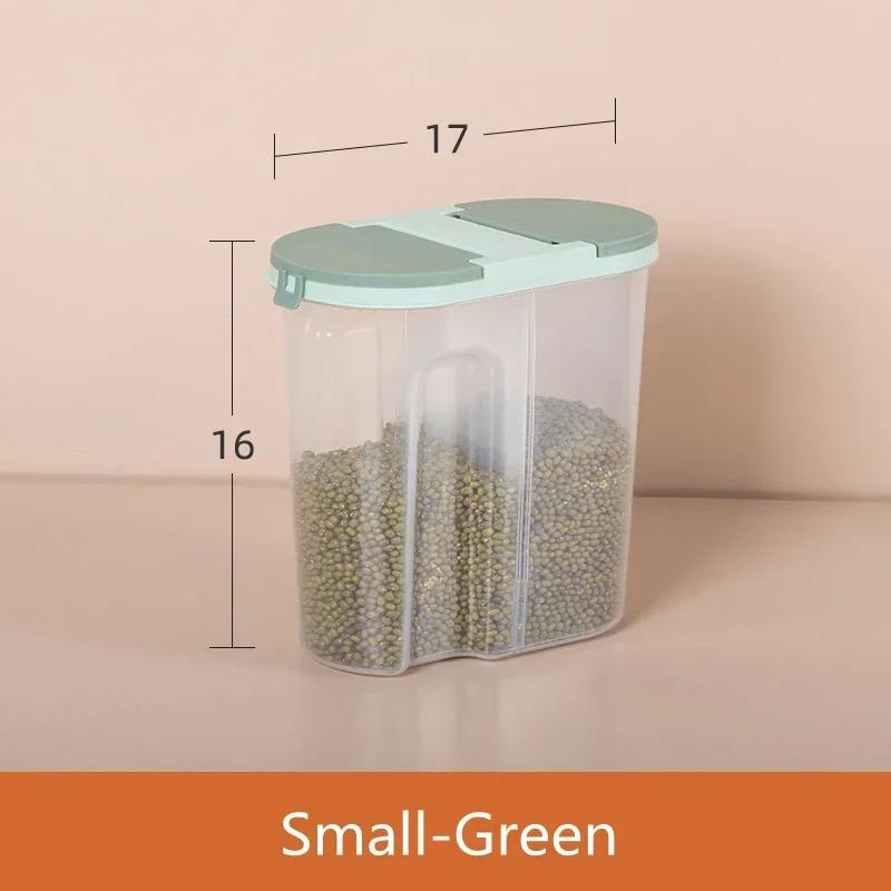 M/L Double Grid Cereals Jar Plastic Food Storage Container Kitchen Organizer Eco Friendly Cookie Box Dried Grains Tank with Lids