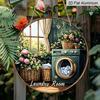 2D Flat Aluminum Retro-style Laundry Room Themed Wall Decoration, Available In Various Sizes, Printed with The Word "Bedroom" and Decorated with