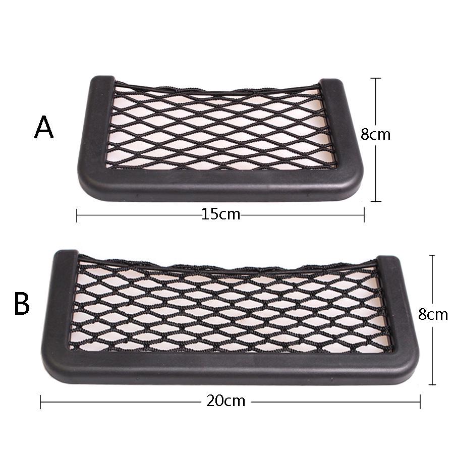 1Pcs Car Organizer Storage Bag Universal Auto Paste Net Pocket Organizer Bag Phone Holder Box Car Accessories 20*8CM 8*15CM