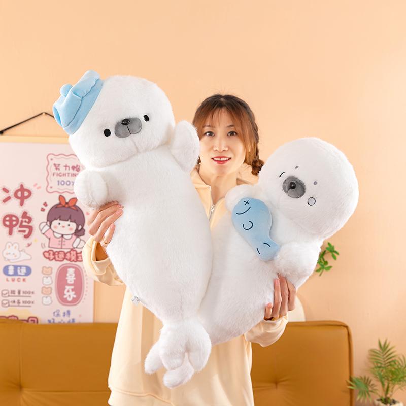 Cartoon Ocean Otter Plush Toy Doll Pillow Seal Otter Animal Birthday Gift Boy and Girl Environmental Companion