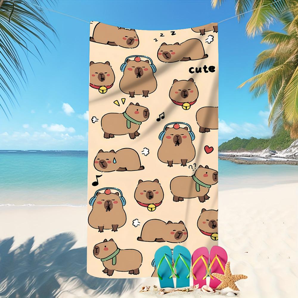Capybara-Printed Beach Towels: Fun and Stylish for Your Beach Adventures! Sofa Cushion Cover, Room Home Decorationortable
