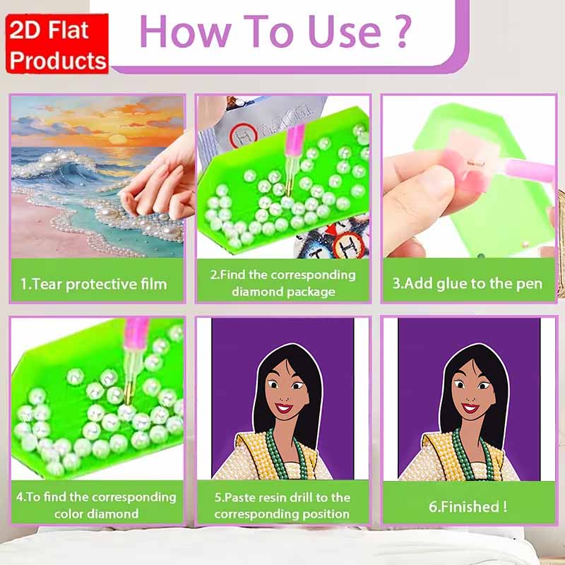 Disney Pearl Painting Anime Mulan Art Kit Adult Beginner Home Wall Decor Special Shape