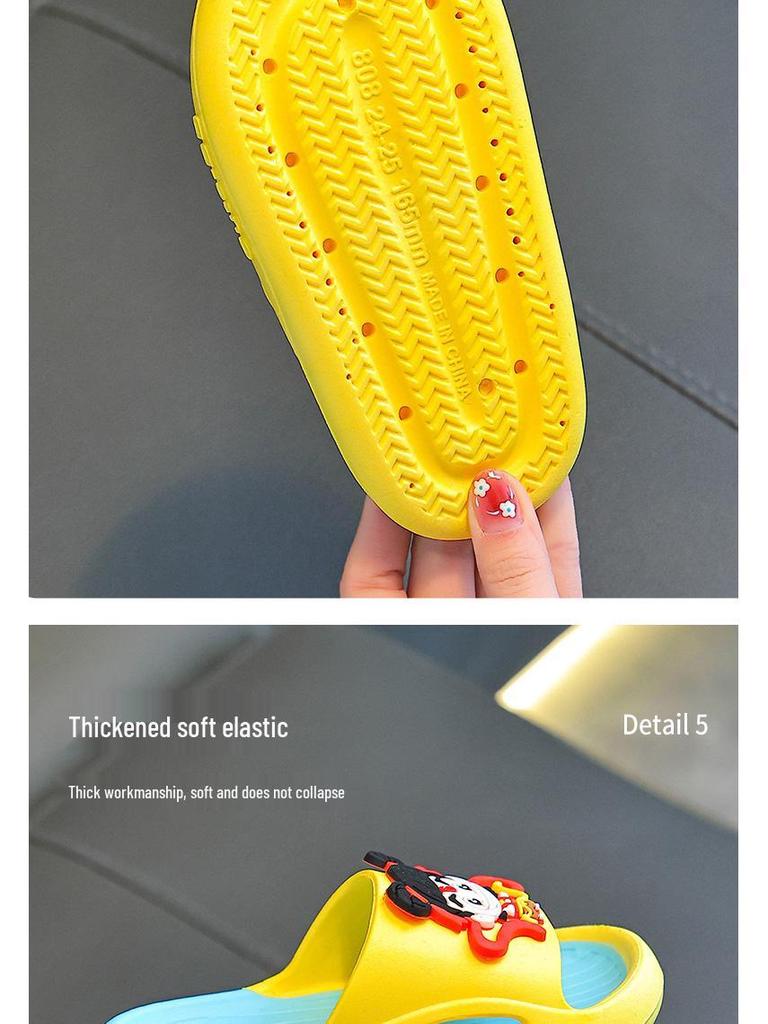 Children's Non-slip Summer Slippers - Boys' & Girls' Nezha and Ao Bing Styles 2025