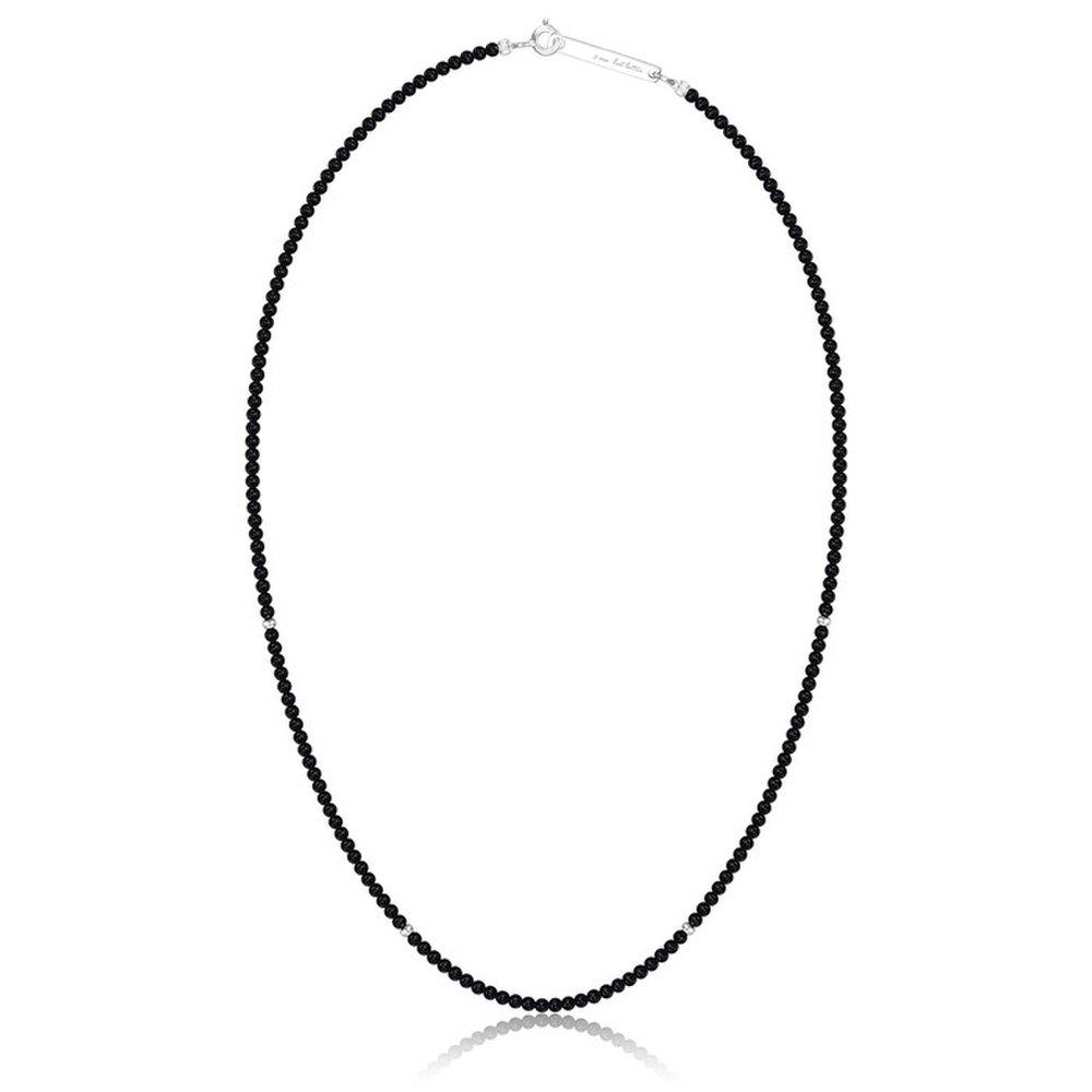 Silver 925 Midnight Black Onyx Necklace Lsn73 39.41Cm