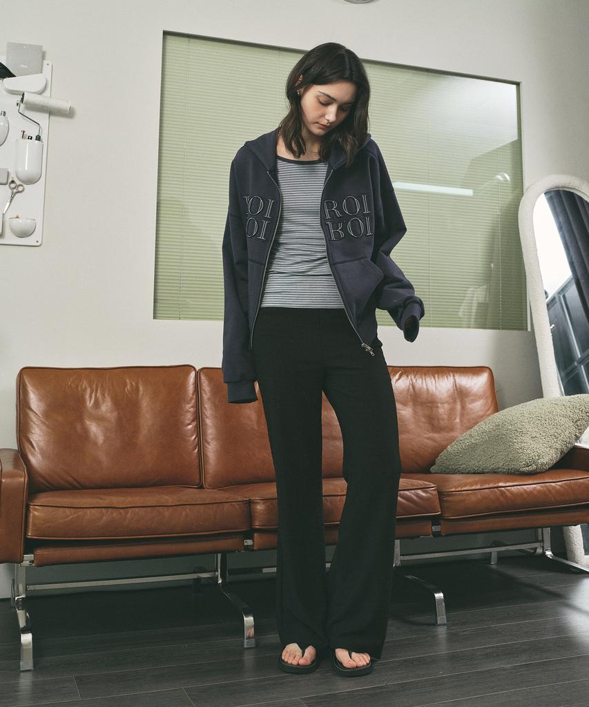 ROIROI Textured Flare Banding Pants - Black