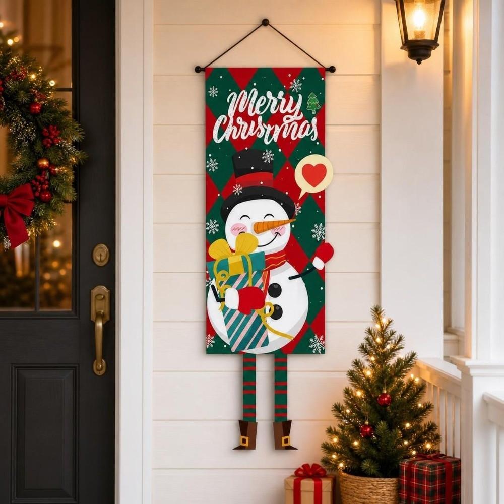 Wall Hanging Christmas Decorations Santa Claus Xmas Banner Christmas Hanging Flag Party Supplies
