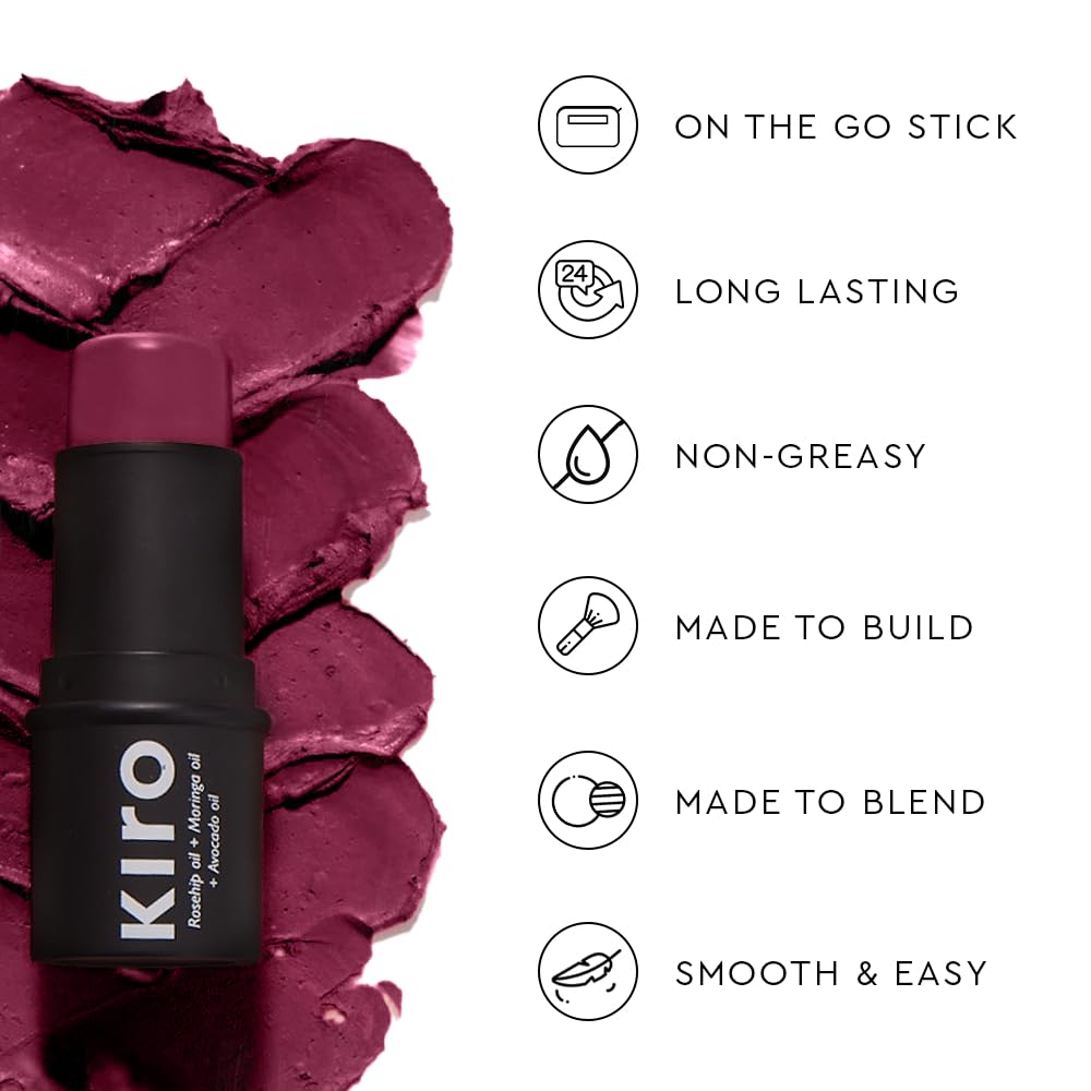 Kiro Wonder Wand Multi-Stick – Crushed Berry, 7.5g | 3-in-1 Stick - Blush, Eyeshadow & Lip Tint | Creamy, Weightless & Long-Lasting |