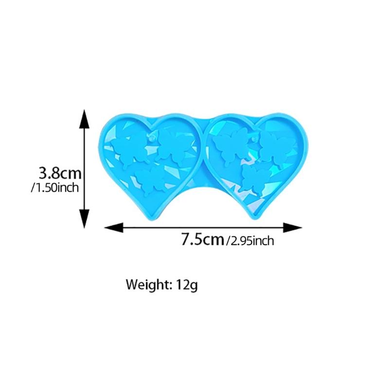 Molde Colgante para Pendientes Molde de Silicona Holográfico Molde para Pendientes en Forma de Corazón para Entusiastas del Bricolaje Molde para Manualidades