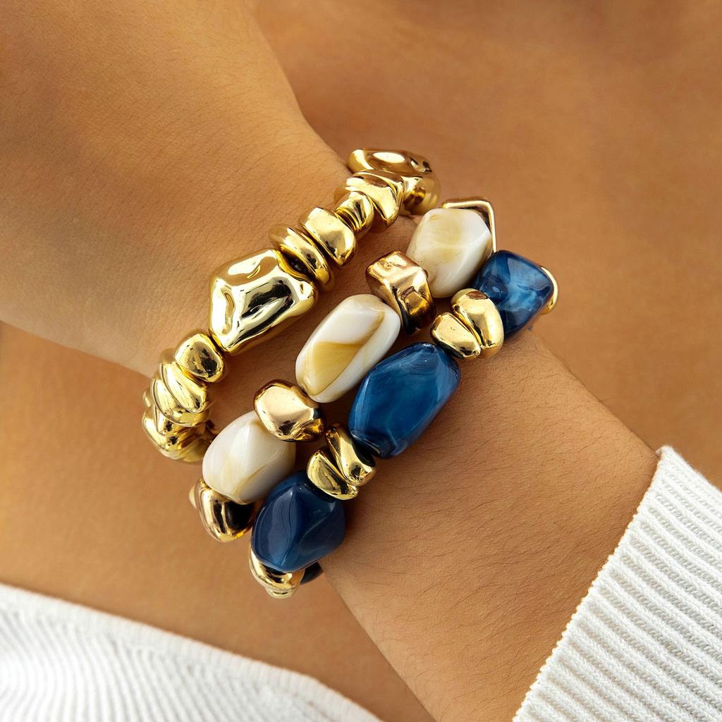 Retro Resin Exaggerated Beaded Bracelet, Temperament Versatile Acrylic Bracelet Wholesale
