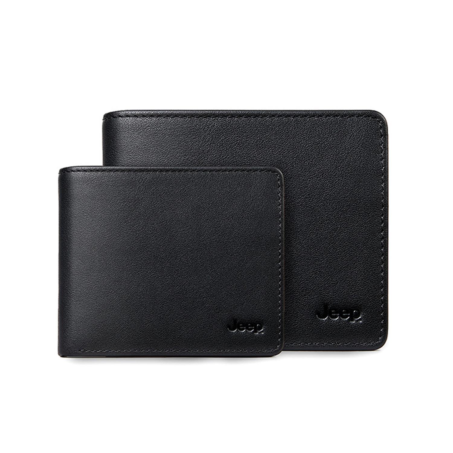 

New Jeep Genuine Leather Wallet, Wallet Men s Black PP51X03025 11.9*2.5*9.9CM