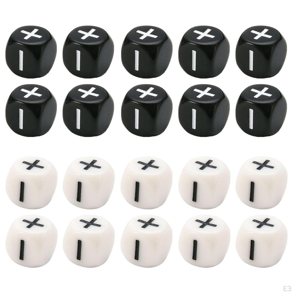 10 Pieces Symbol Dice Add Subtract Mathematical Accs Durable Square Math Counting Teaching