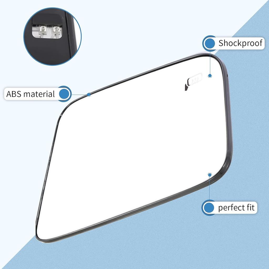 ECCPP Passenger Side Exterior Mirror Glasses, Right Side Rear View Mirror Glass Heated Door Mirror Glass Replacement fit for 2007 2008 2009 2010 2011