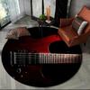 Elektrische Gitarre Klassische Gitarre Runder Teppich für Wohnzimmer Schlafzimmer Kinderzimmer Dekoration, Haustierbereich Teppich Rutschfeste Bodenmatte